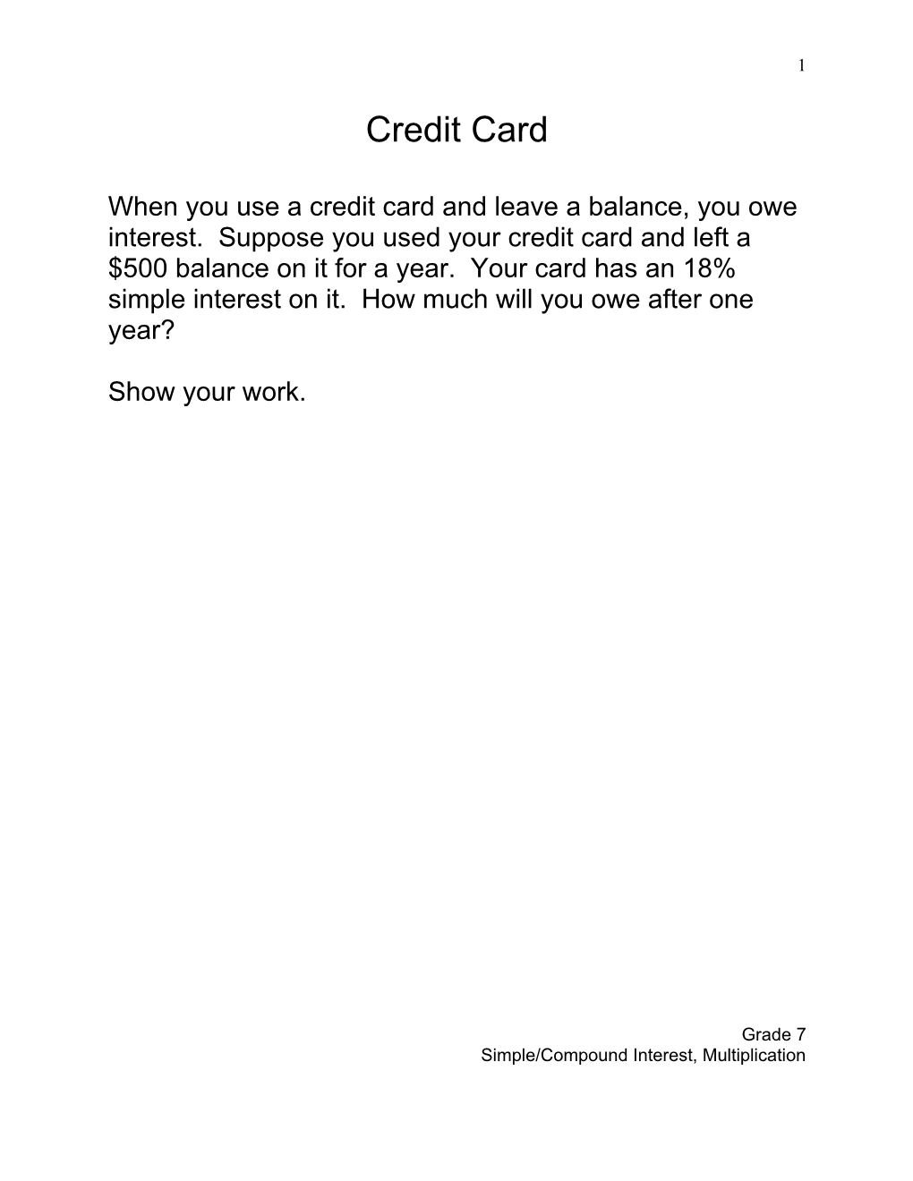 Simple/Compound Interest, Multiplication