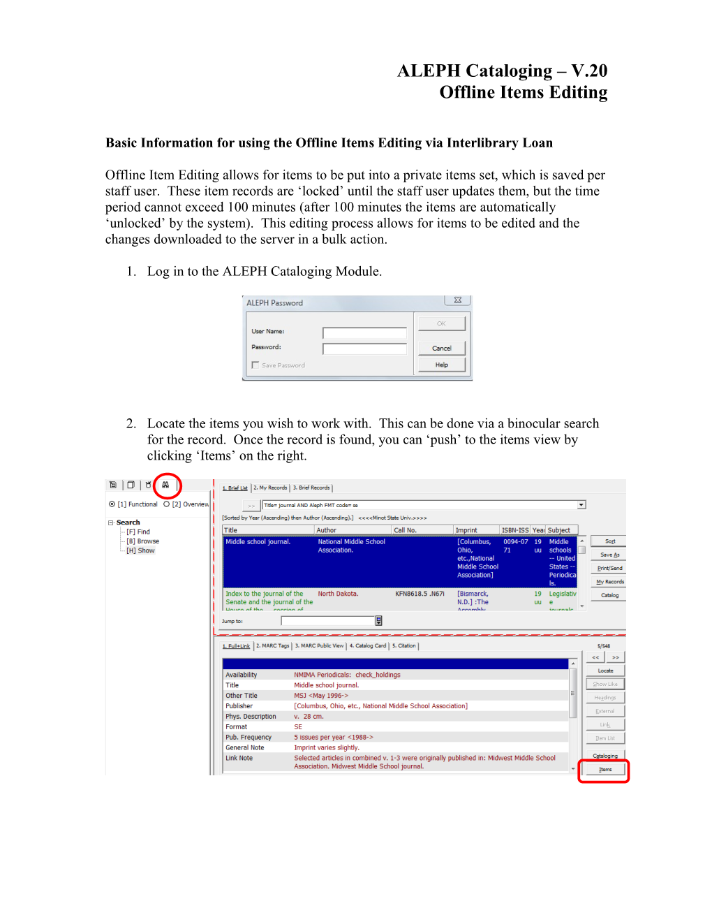 Basic Information for Using the Offline Items Editing Via Interlibrary Loan