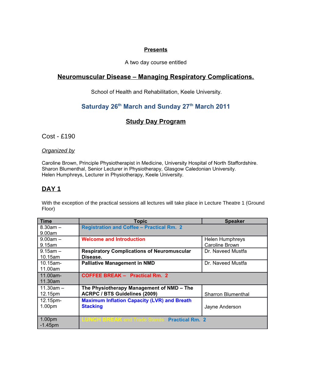 Neuromuscular Disease Managing Respiratory Complications