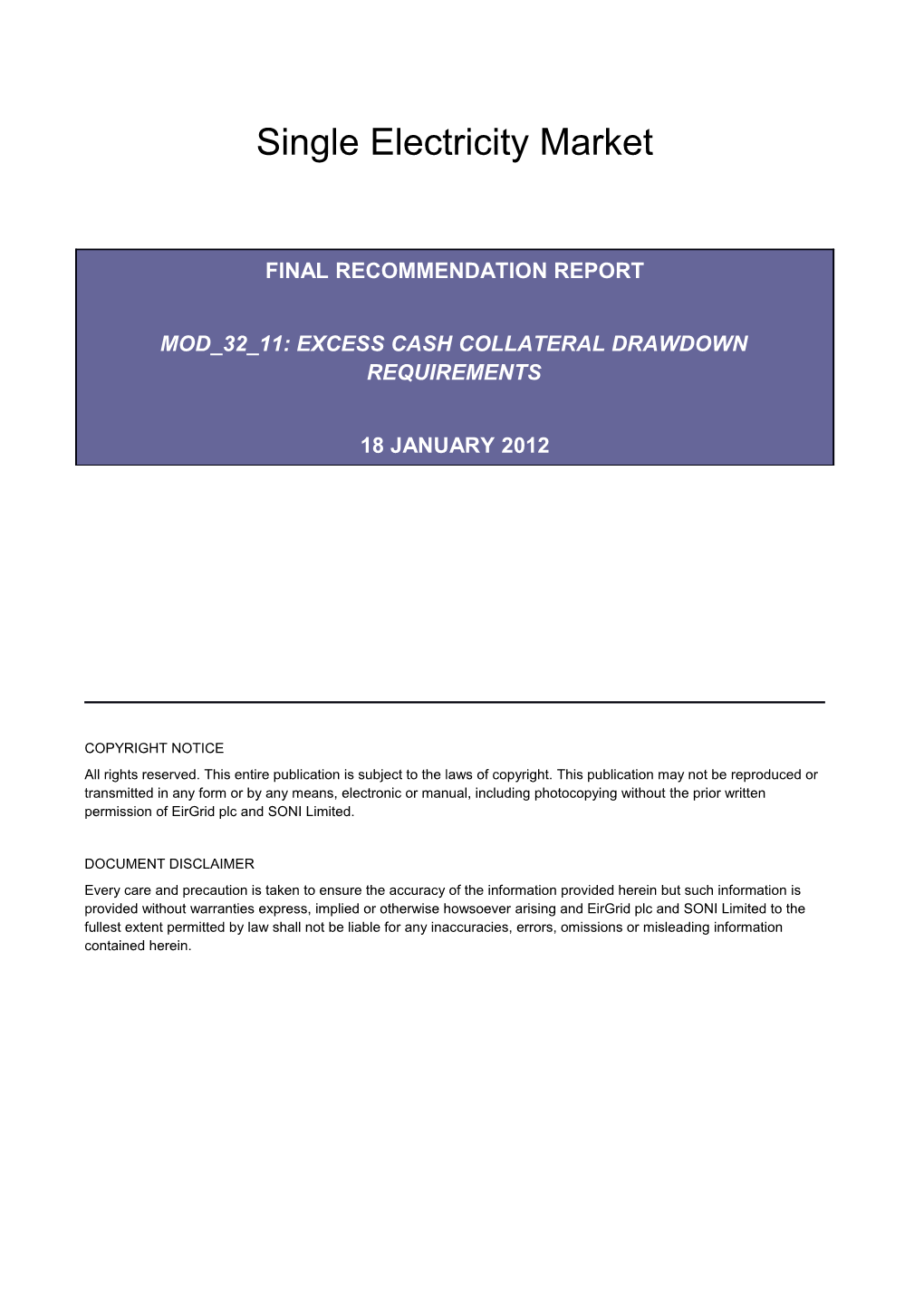 Final Recommendation Reportmod 32 11 Excess Cash Collateral Drawdown Requirements