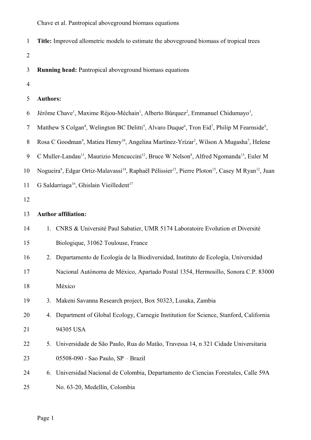 Biomass Estimation from Forest Inventories: a Reassessment of Allometric Regression Models