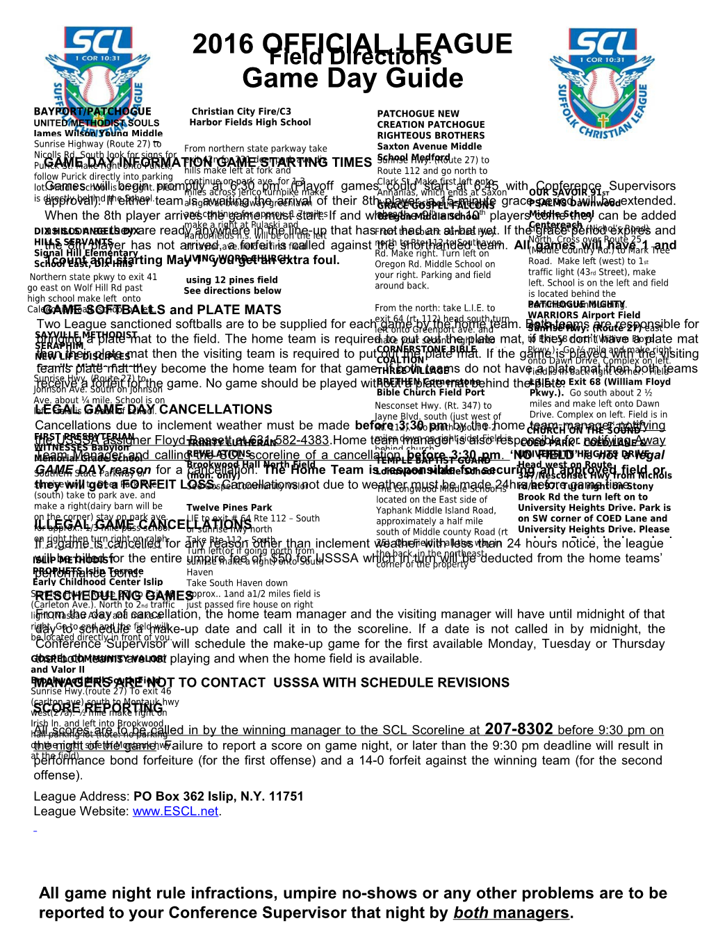 2009 SCL Men Directions Umpire Info