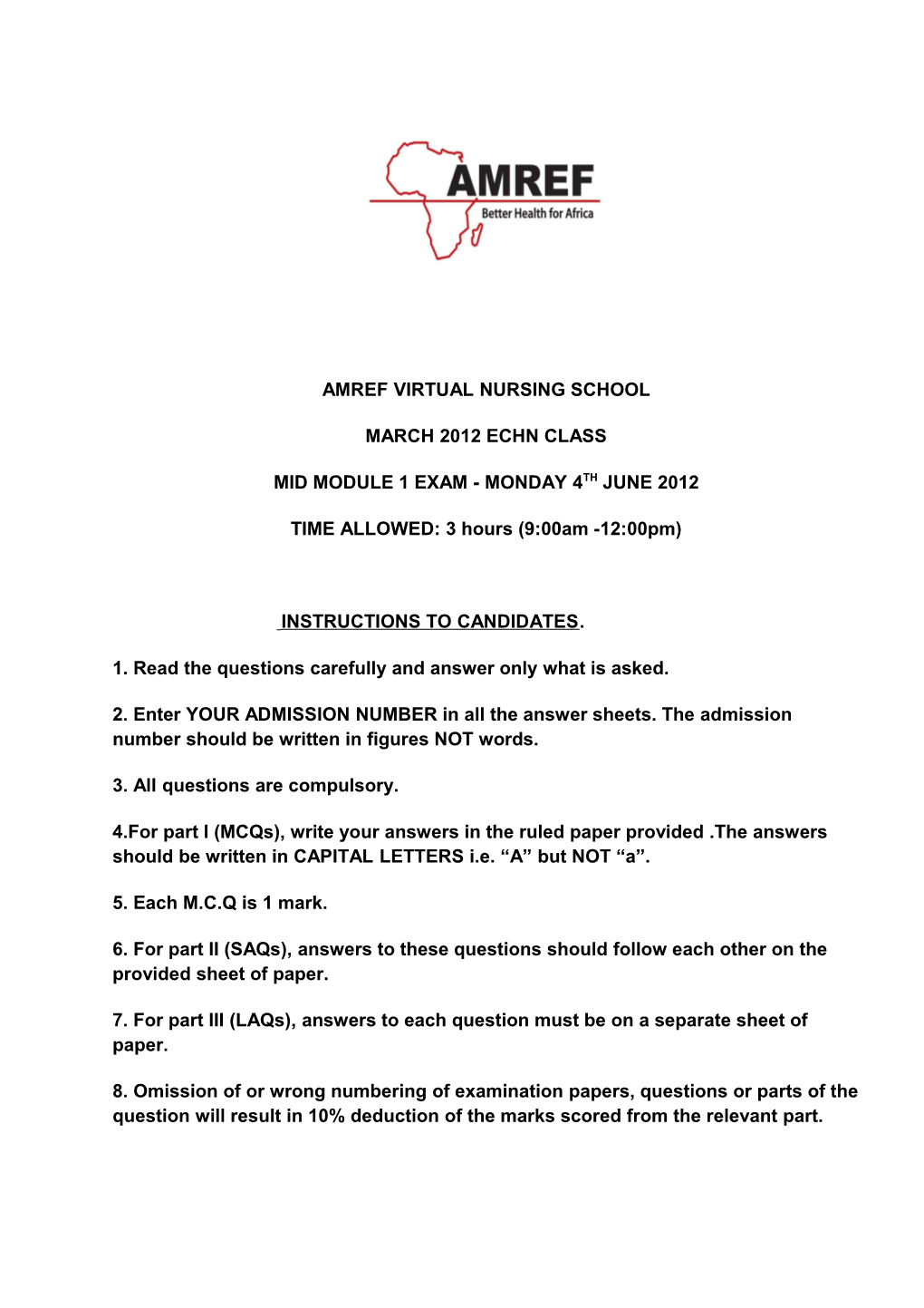 Amref Virtual Nursing School