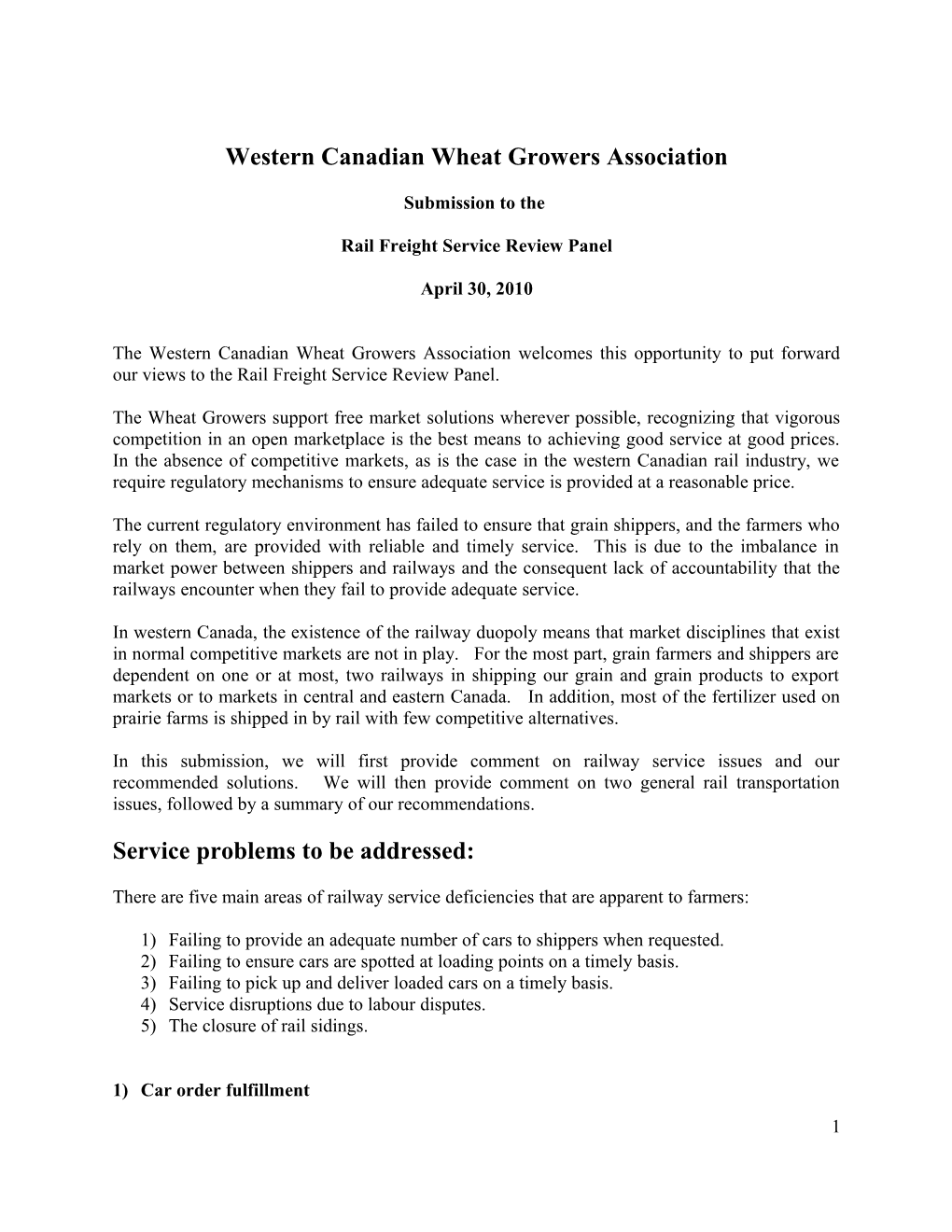 Western Canadian Wheat Growers Association