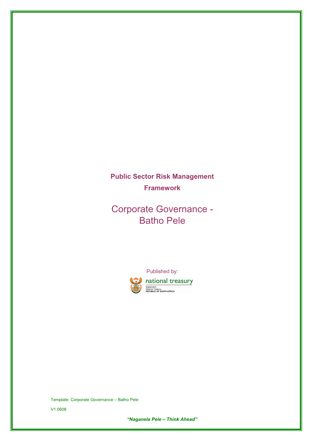 Corporate Governance - Batho Pele
