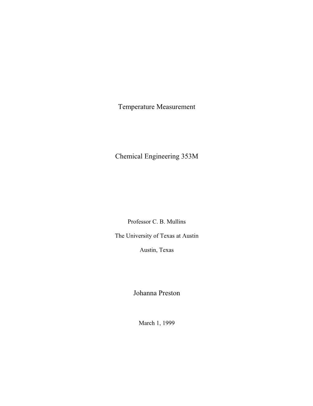 Temperature Measurement