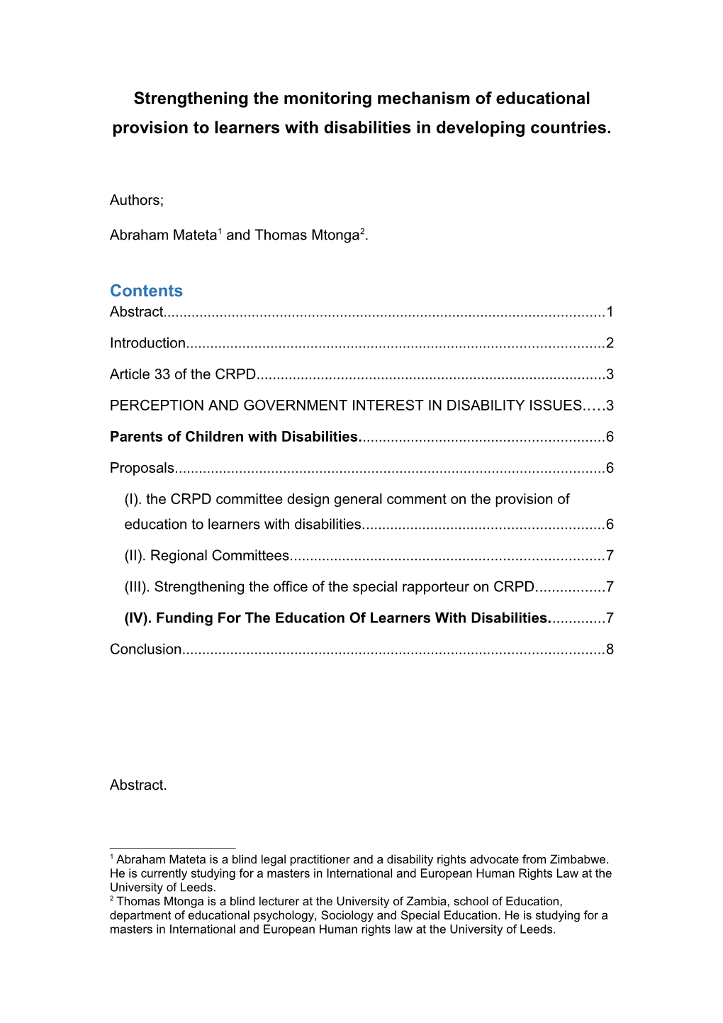 Abraham Mateta and Thomas Mtonga-University of Zambia in Word