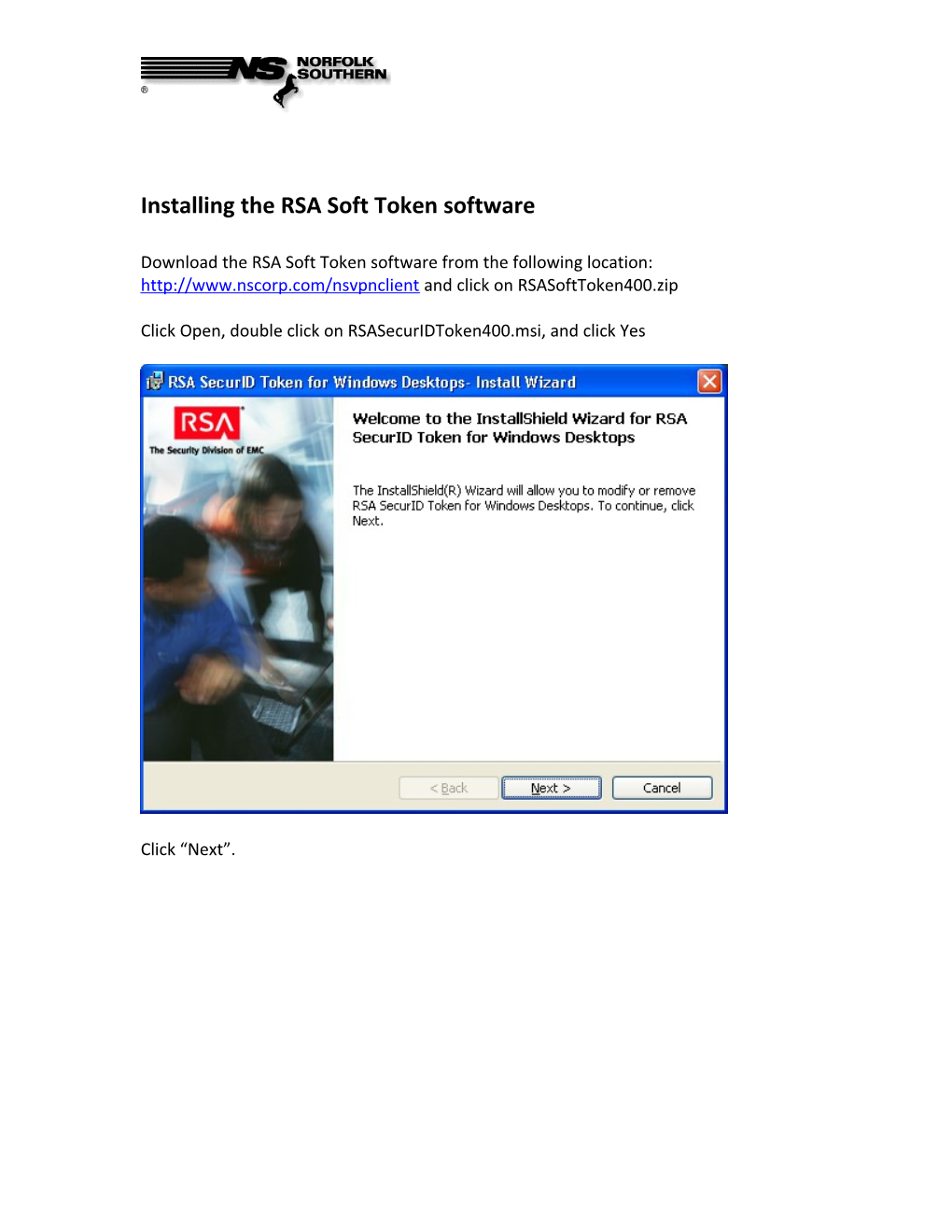 Installing the RSA Soft Token Software