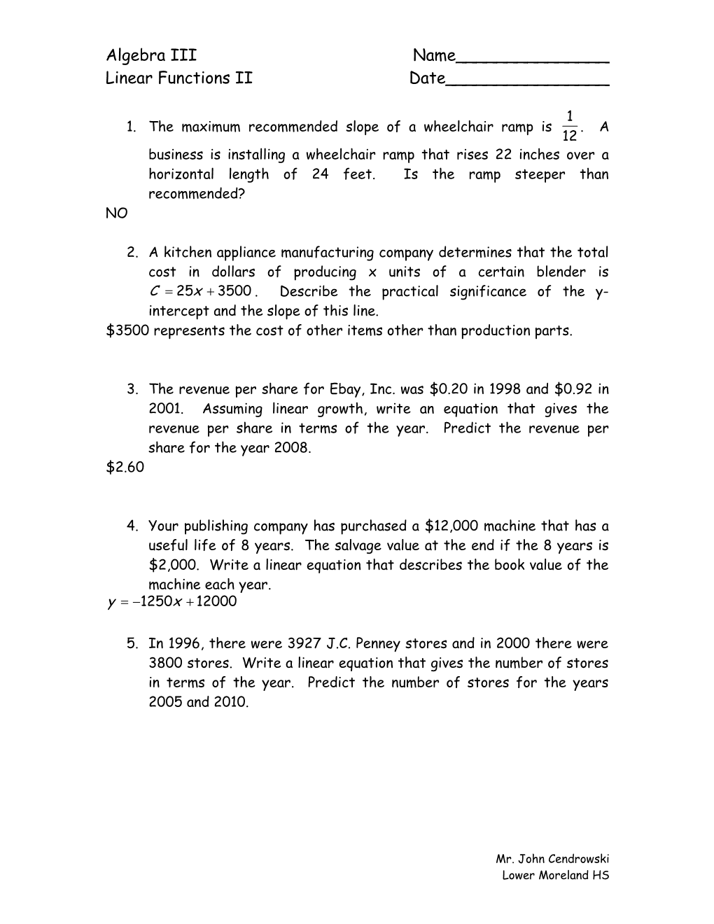 Algebra III Page 2