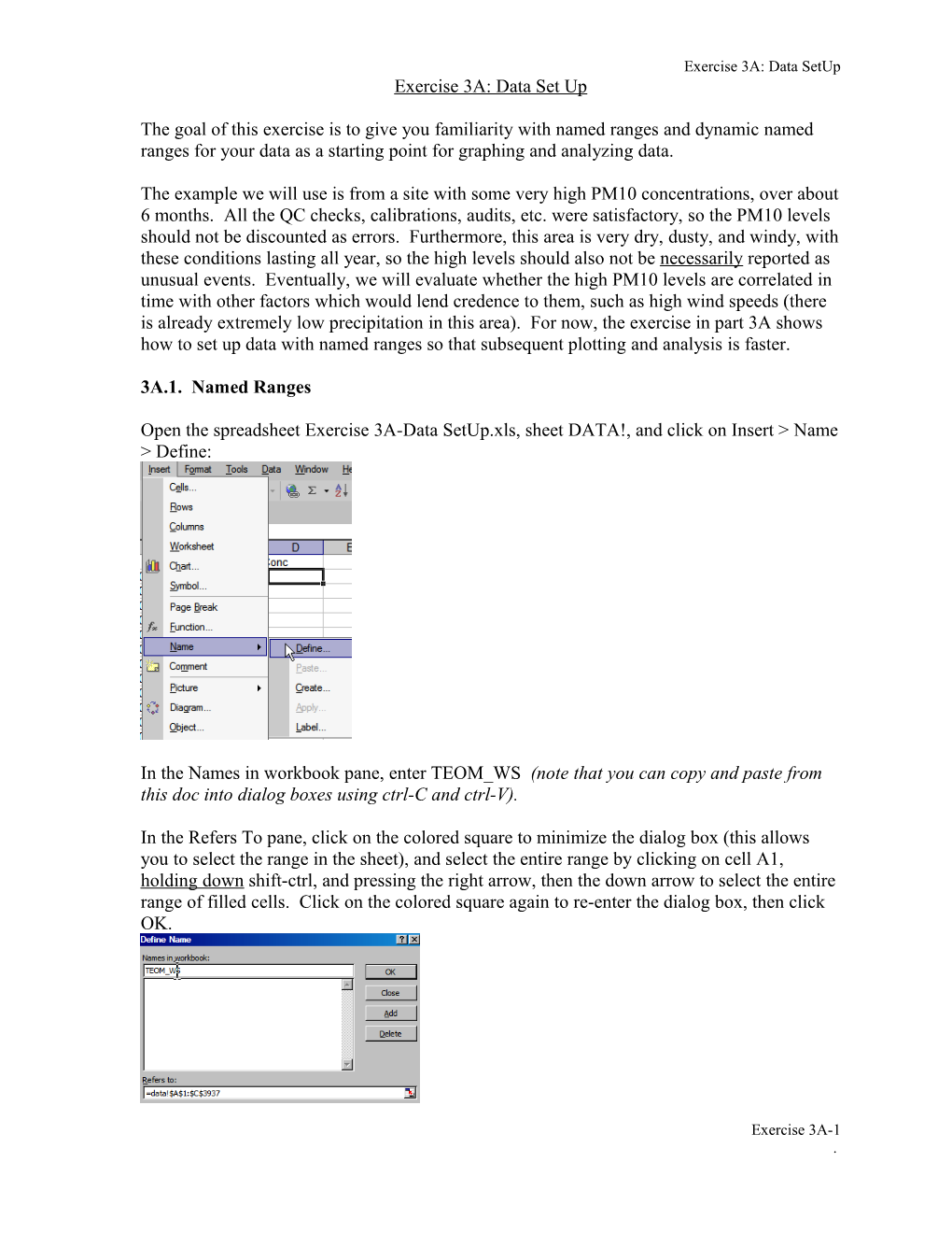 Exercise 3A: Data Setup