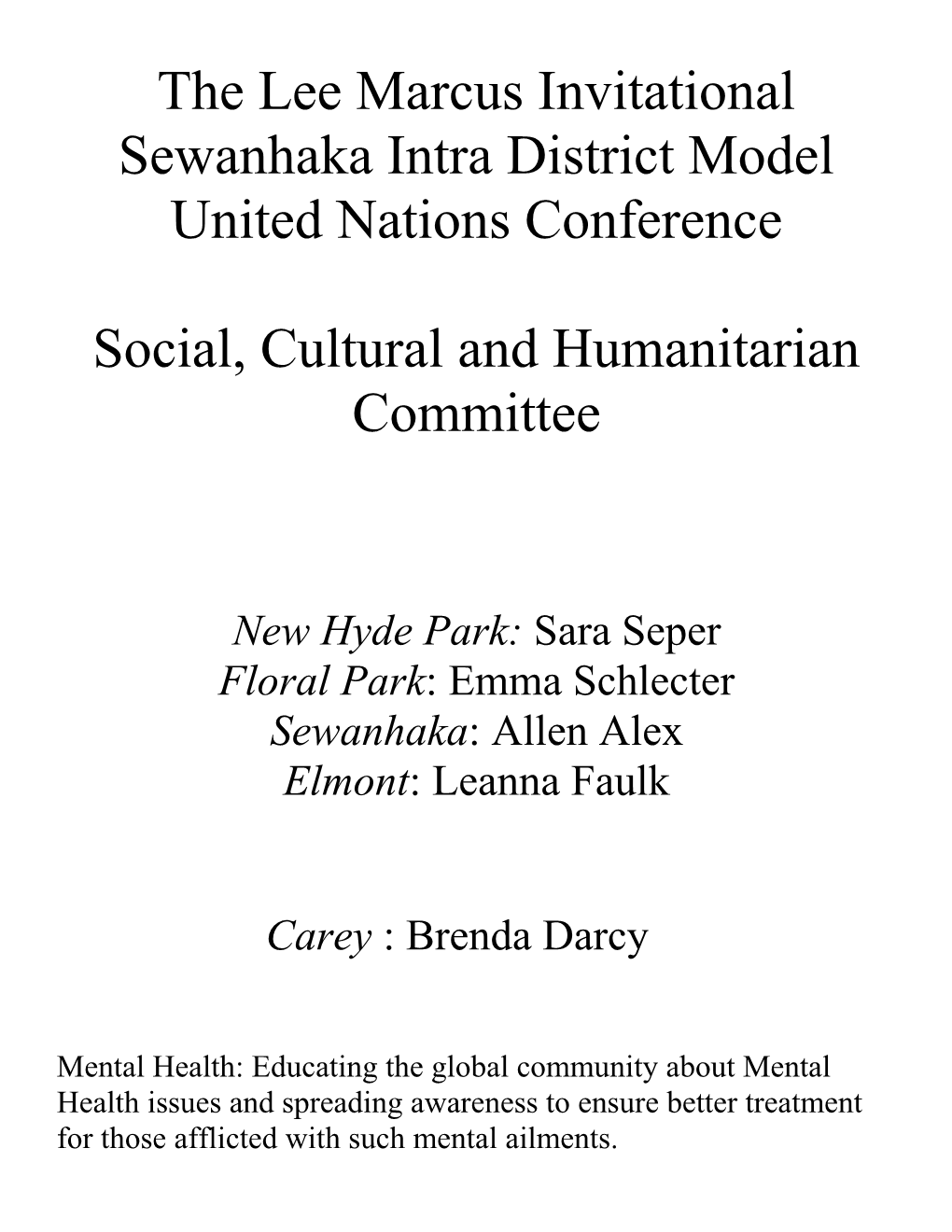 Social, Cultural and Humanitarian Committee