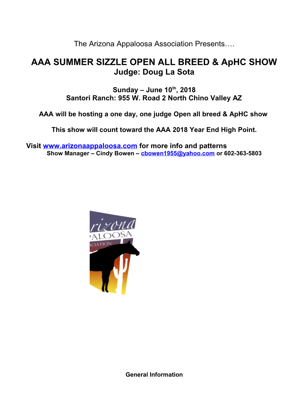 AAA SUMMER SIZZLE OPEN ALL Breedaphc SHOW