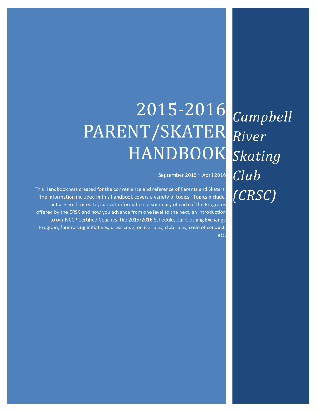 2015-2016 Parent/Skater Handbook