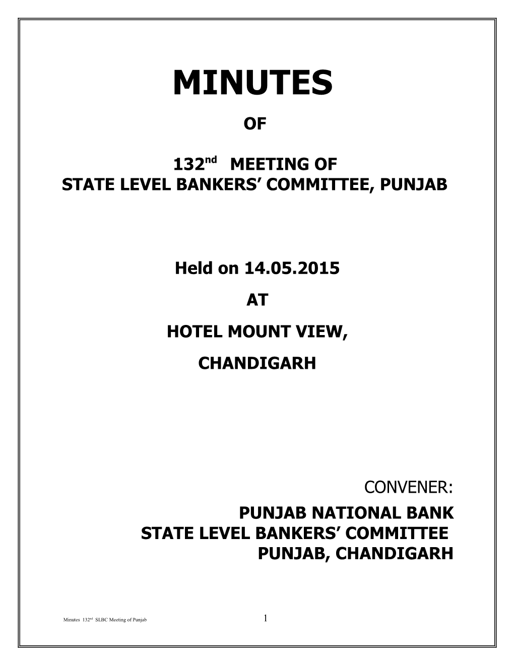 State Level Bankers Committee, Punjab