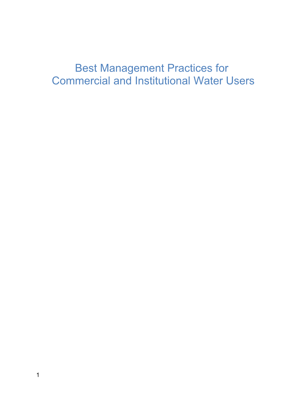 Best Management Practices For