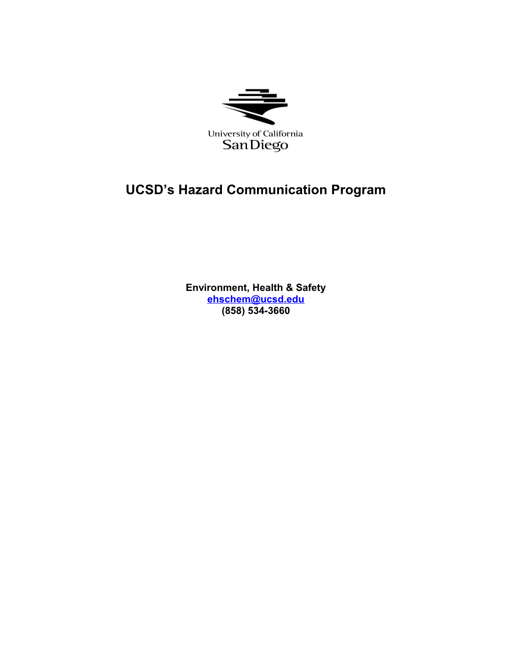 UCSD S Hazard Communication Program