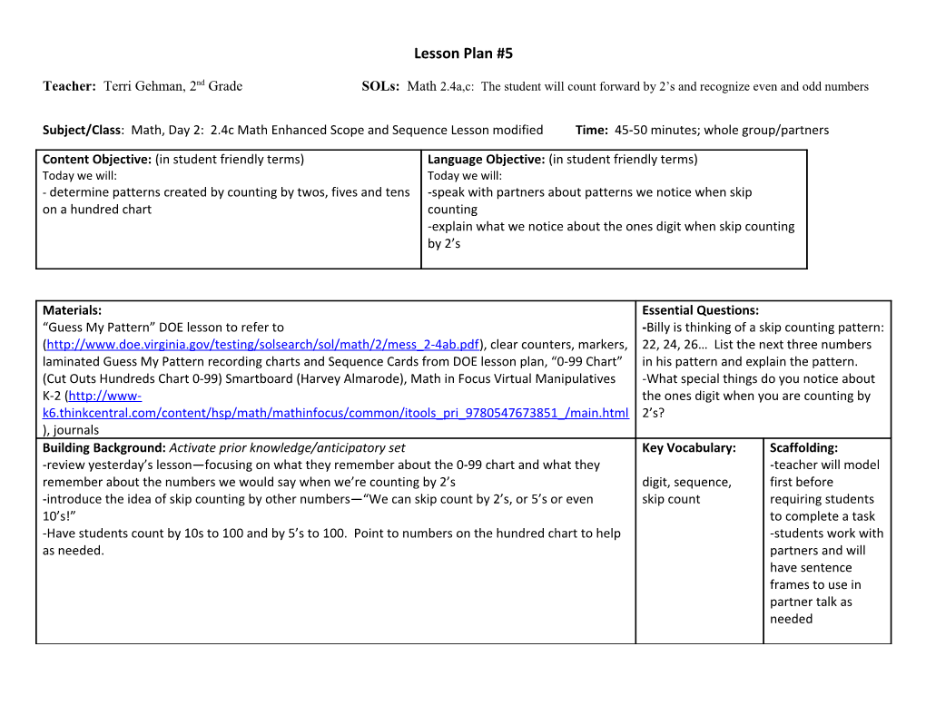 Mathematics Enhanced Scope and Sequence Grade 2 Virginia Department of Education 2011 1