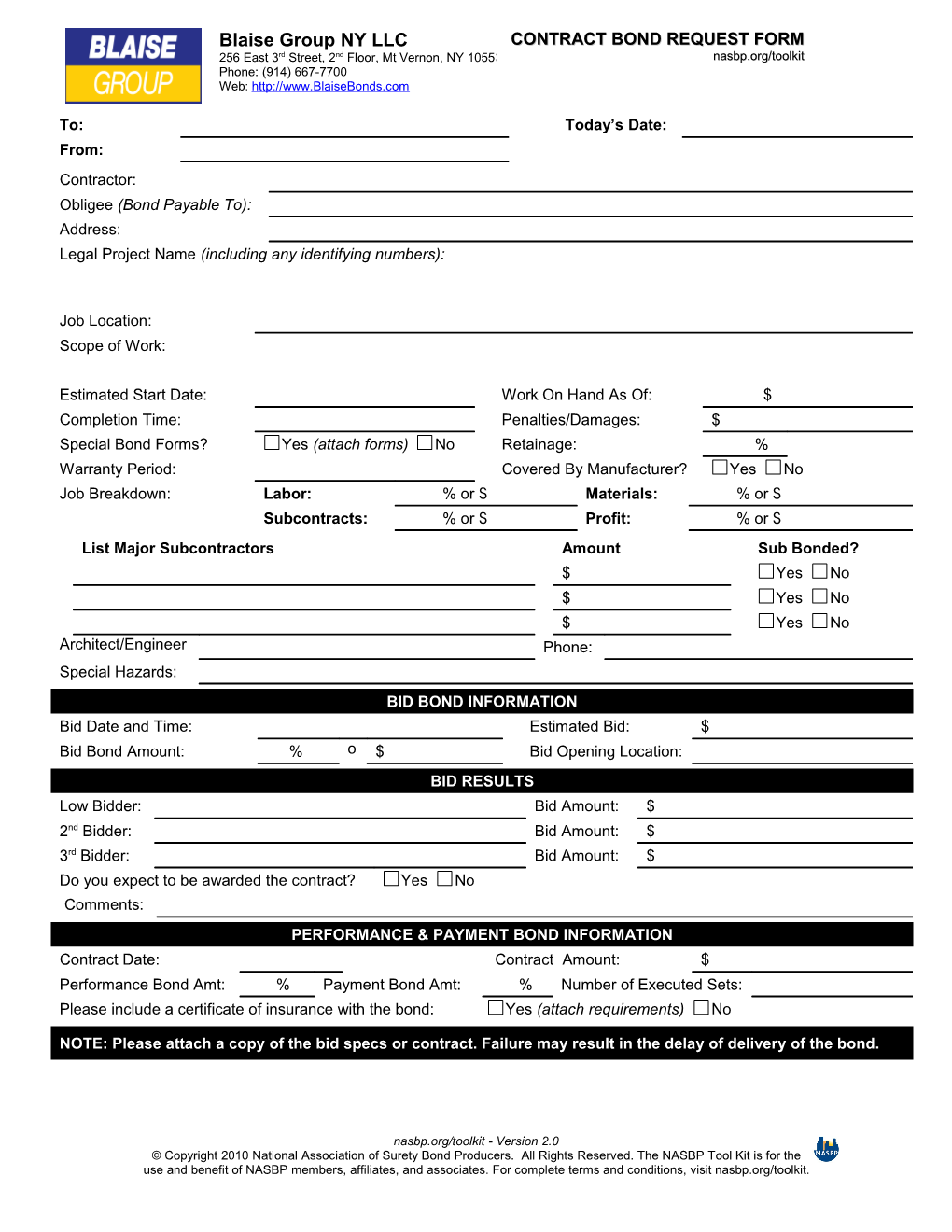 Bid Bond Request Form s1