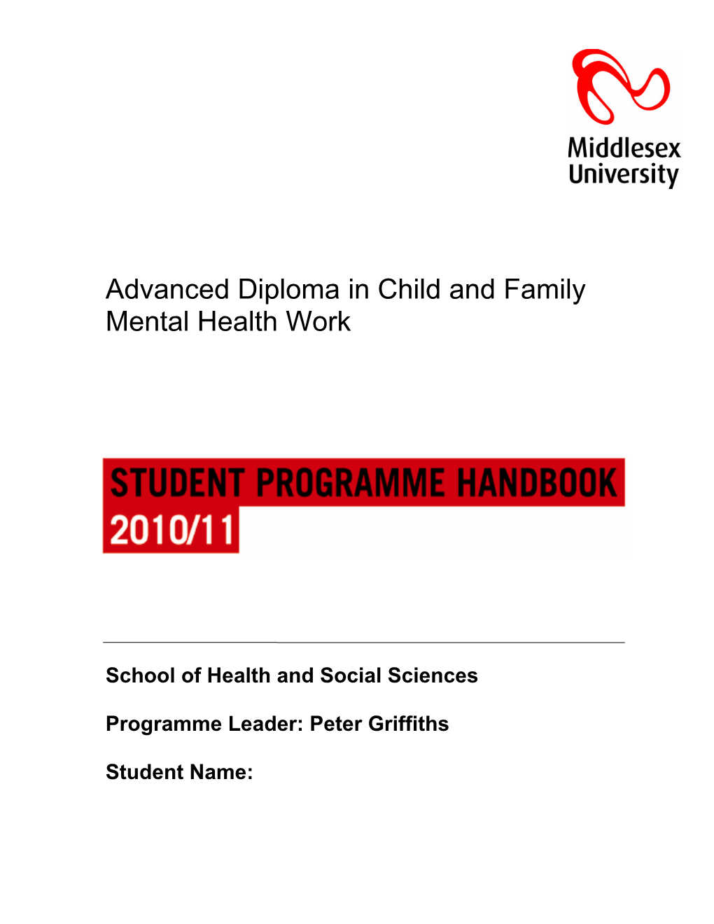 Advanced Diploma in Child and Family Mental Health Work