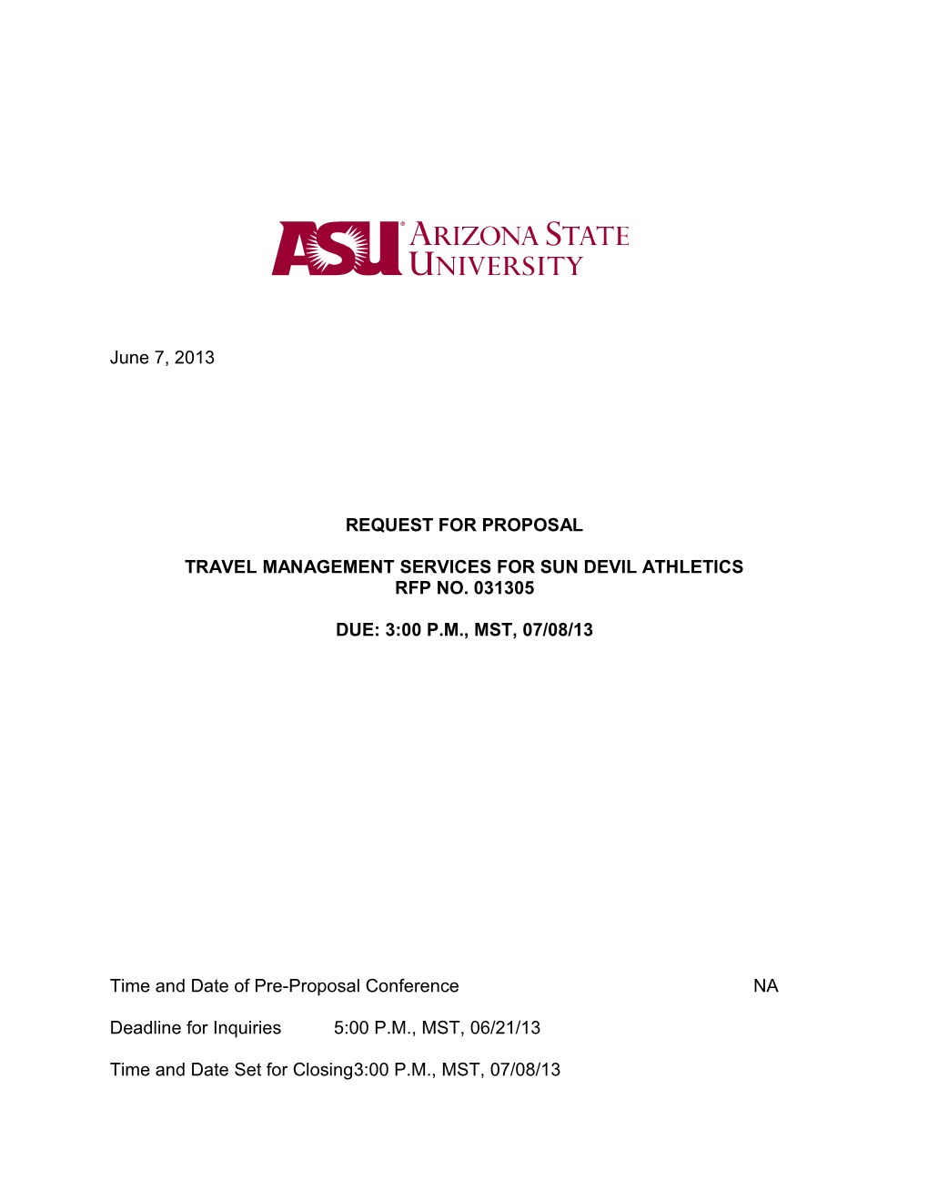 Travel Management Services for Sun Devil Athletics