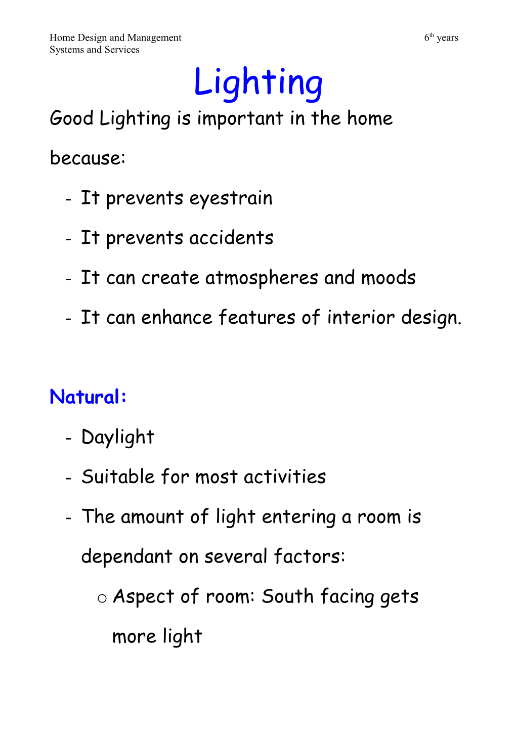 Home Design and Management 6Th Years