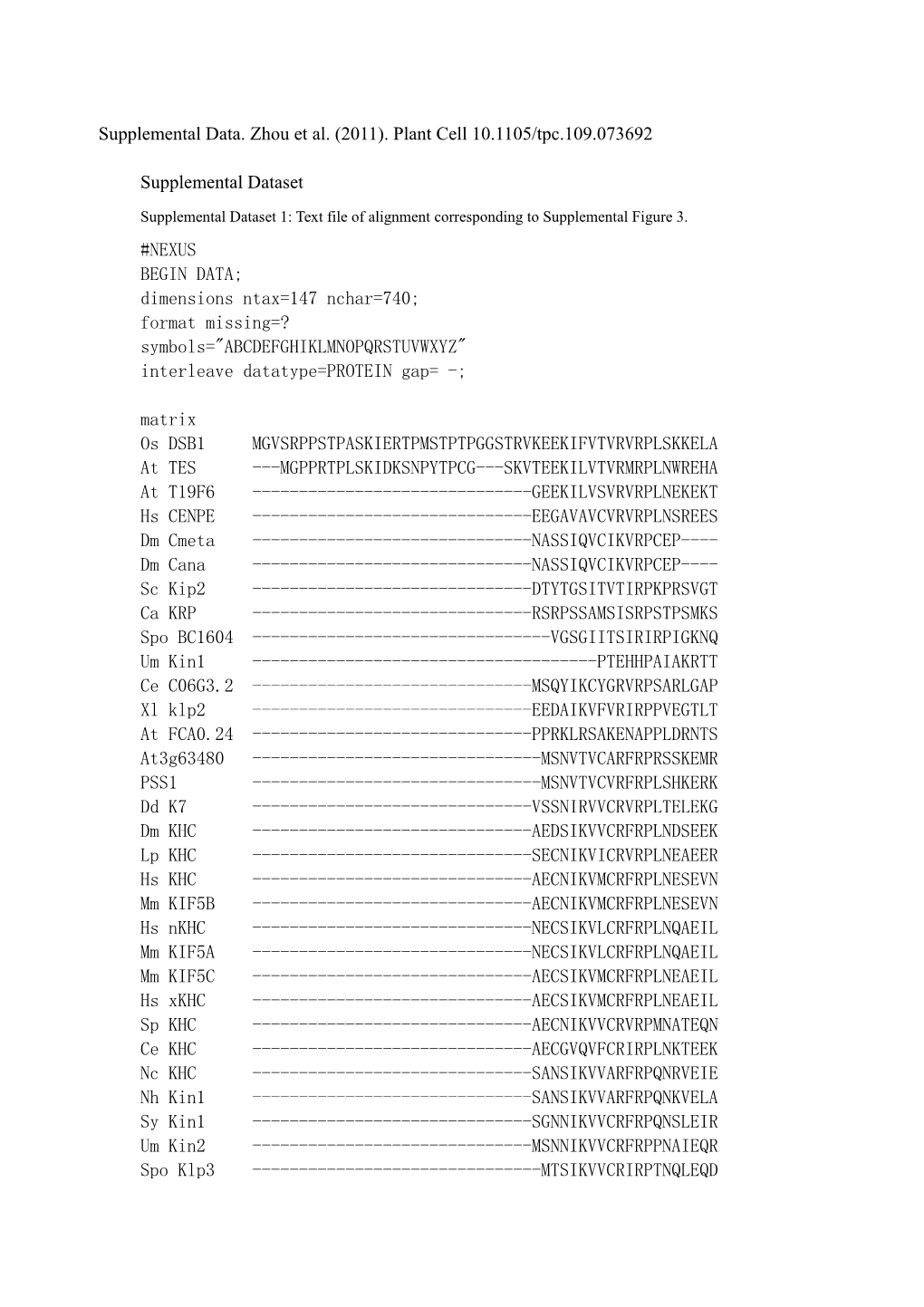 Supplemental Data. Zhou Et Al. (2011). Plant Cell 10.1105/Tpc.109.073692