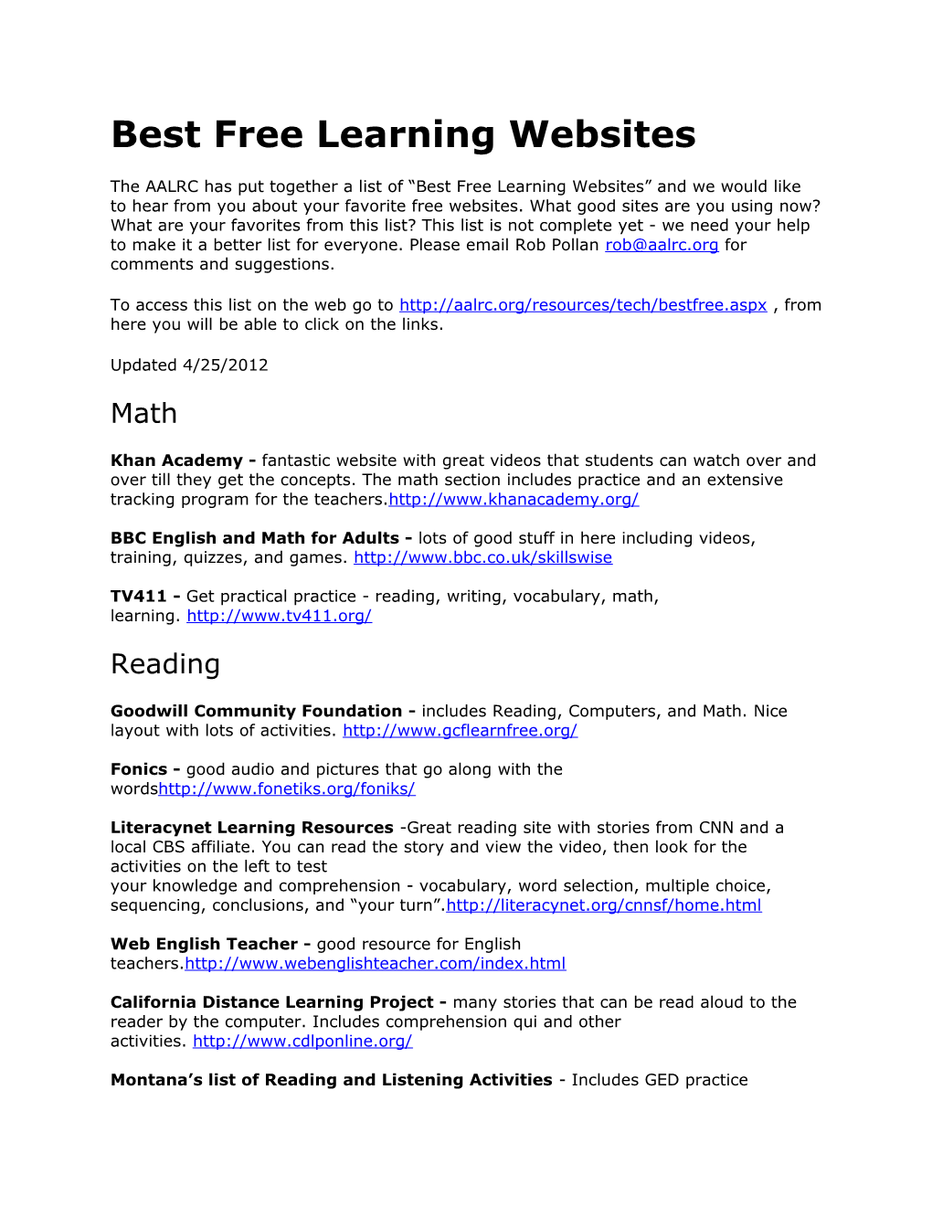 Best Free Learning Websites