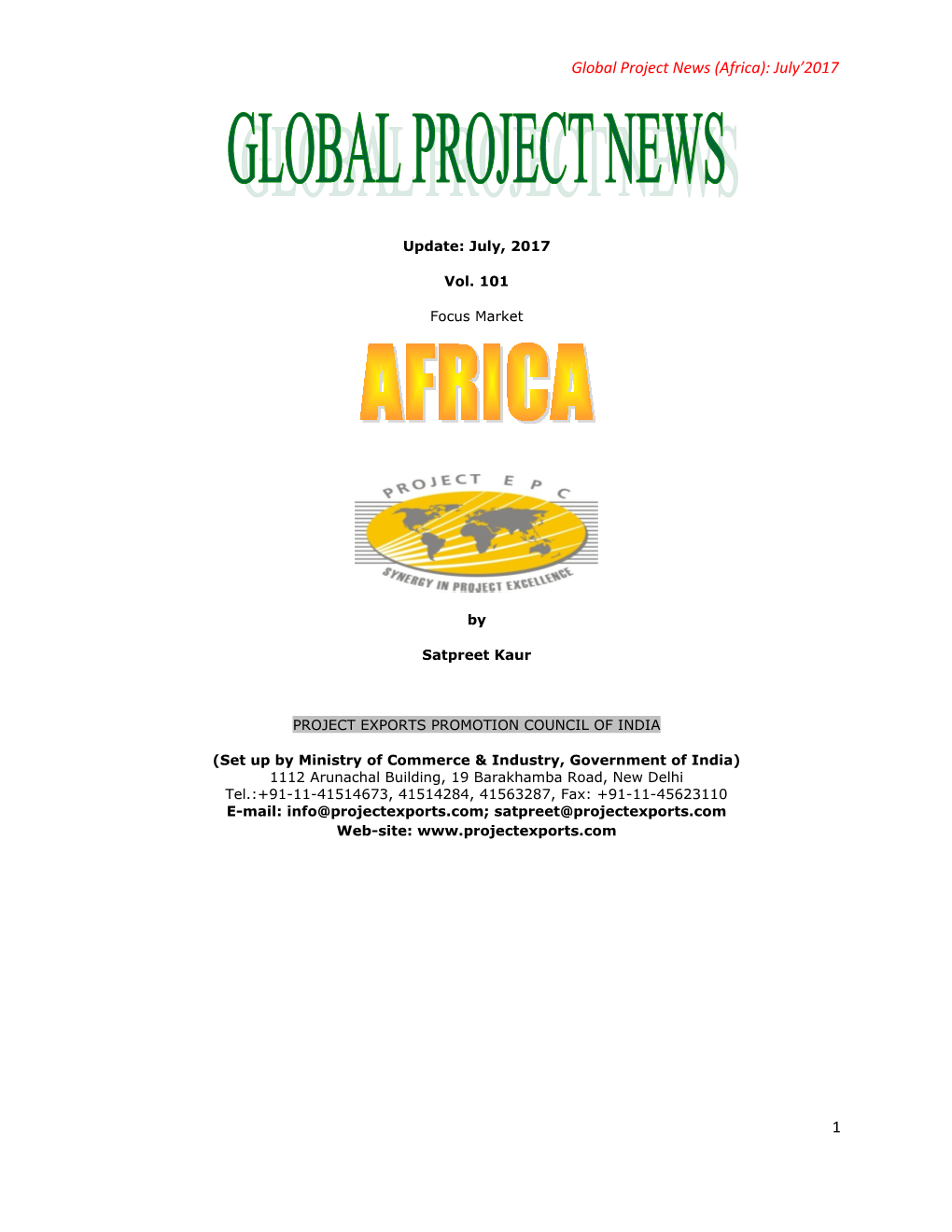 Global Project News (Africa): July 2017