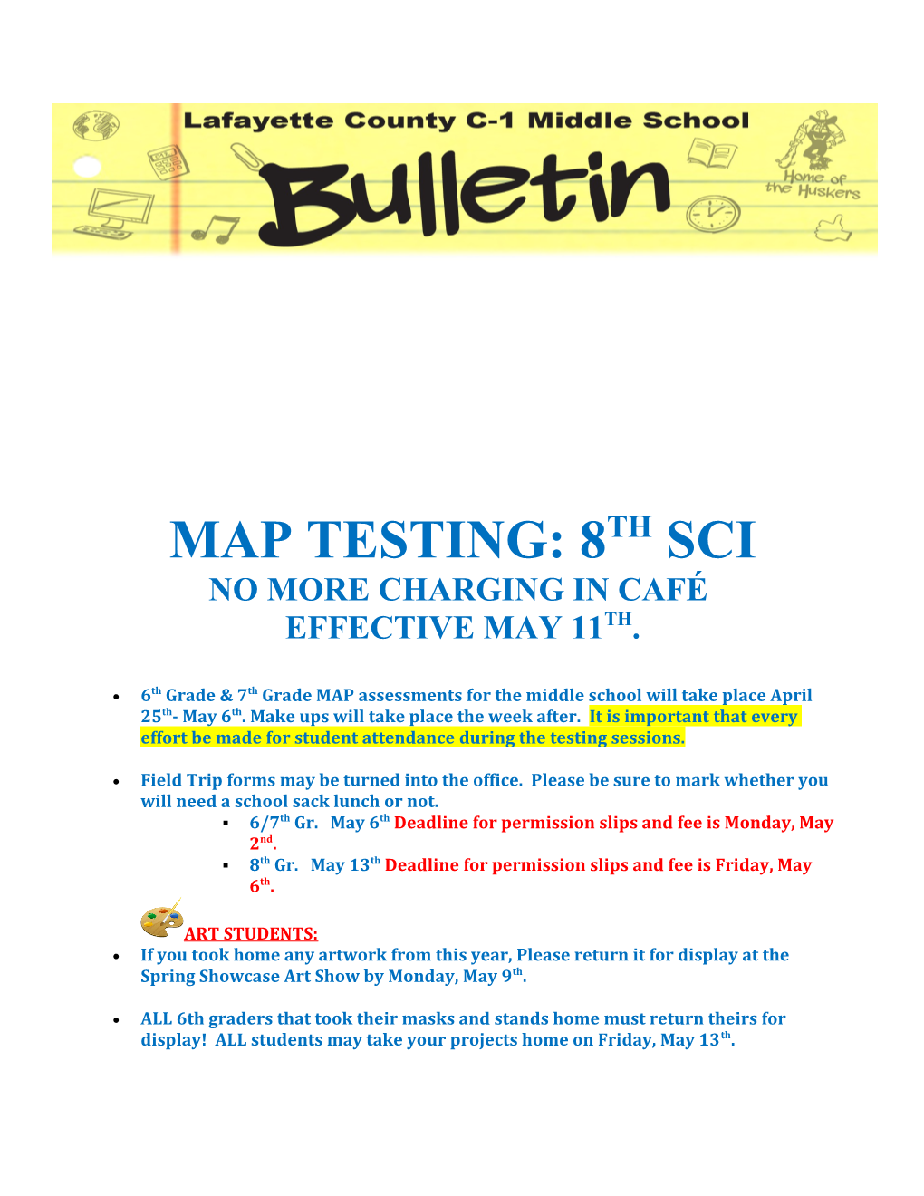 MAP TESTING:8Th SCI