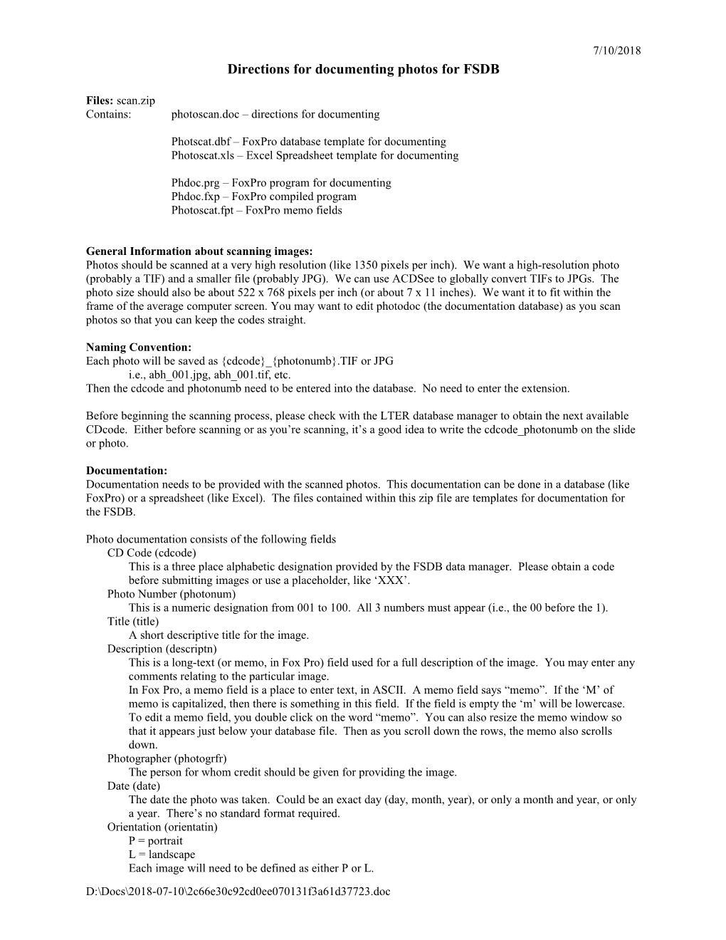 Directions for Scanning Photos and Editing Photolib2