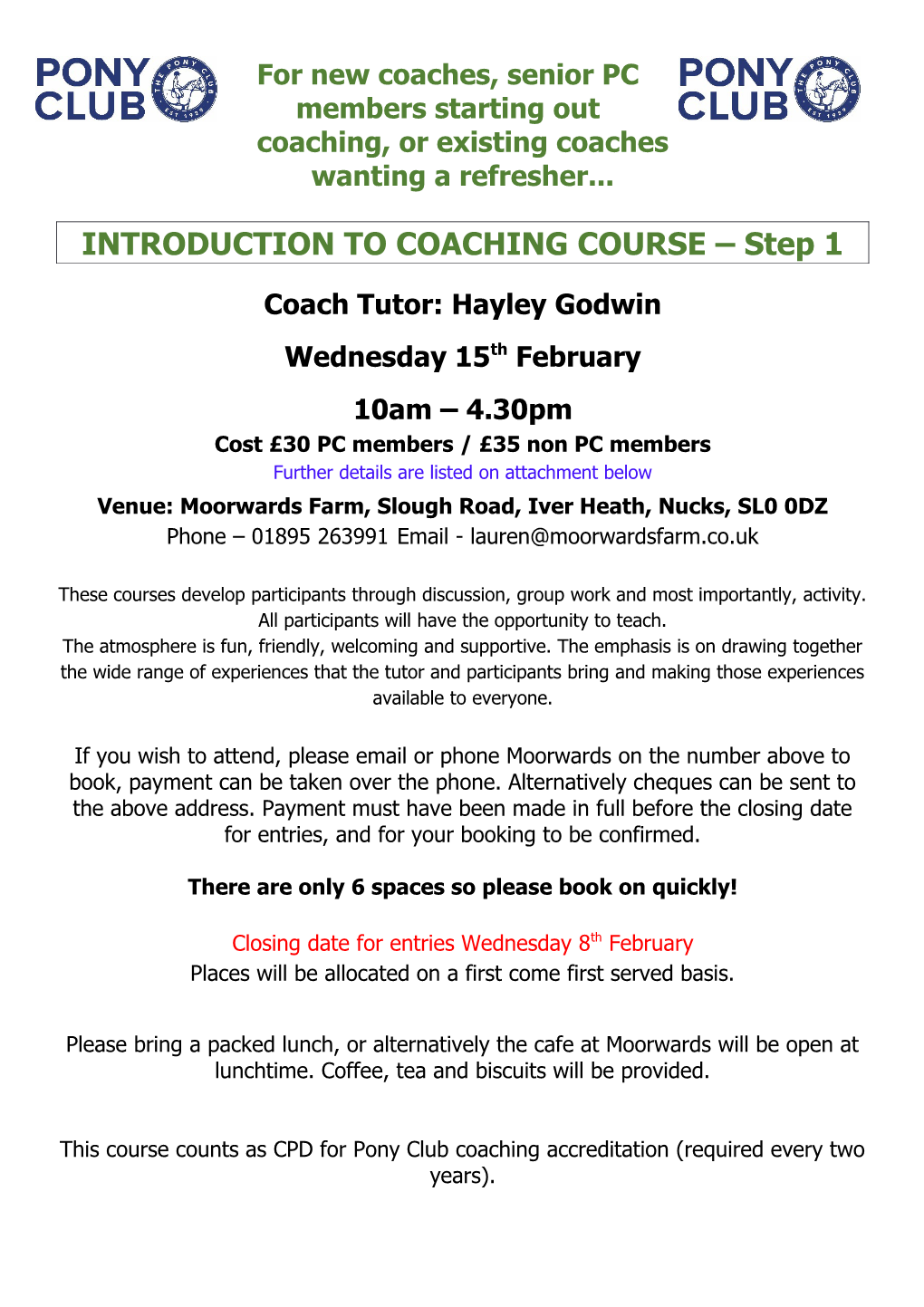 INTRODUCTION to COACHING COURSE Step 1