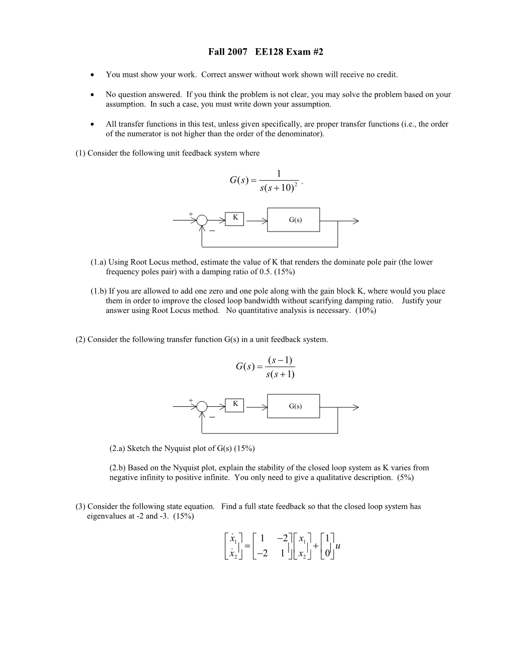 Fall 2000 EE128 Midterm Exam