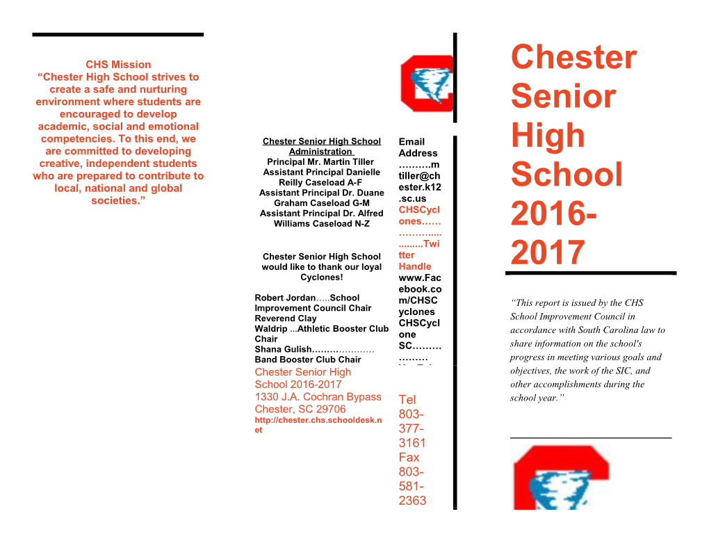 Chester Senior High School 2016-2017