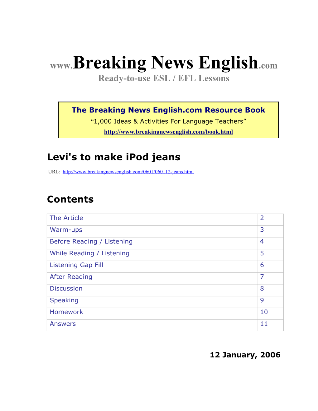 Levi's to Make Ipod Jeans