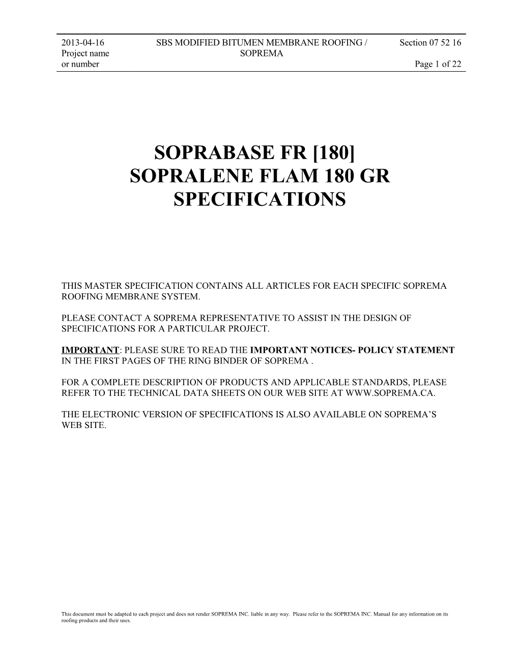 Sopralene Flam 180 Gr