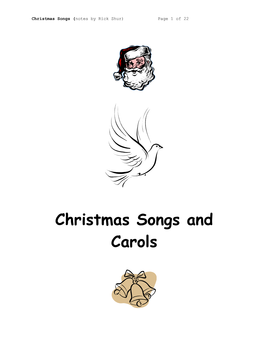 Christmas Songs ( Notes by Rick Shur) Page 16 of 17