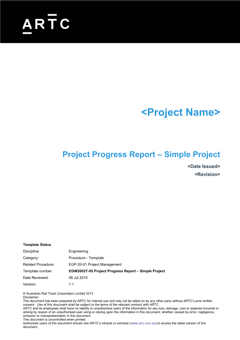 Project Progress Report Simple Project