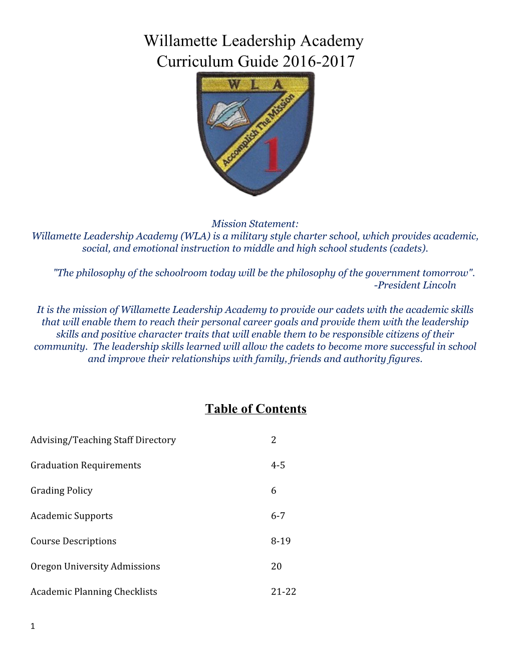 Willamette Leadership Academy