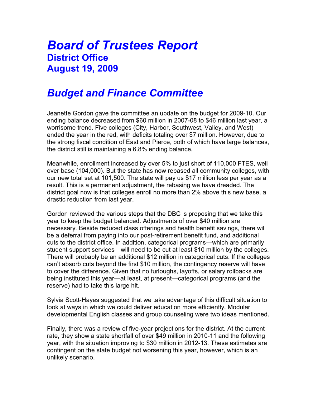 Board of Trustees Report s1