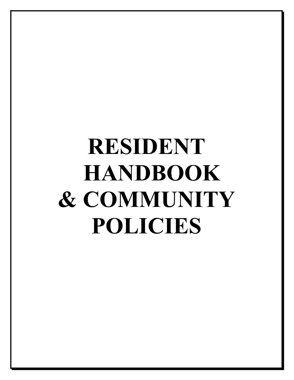 Resident Handbook