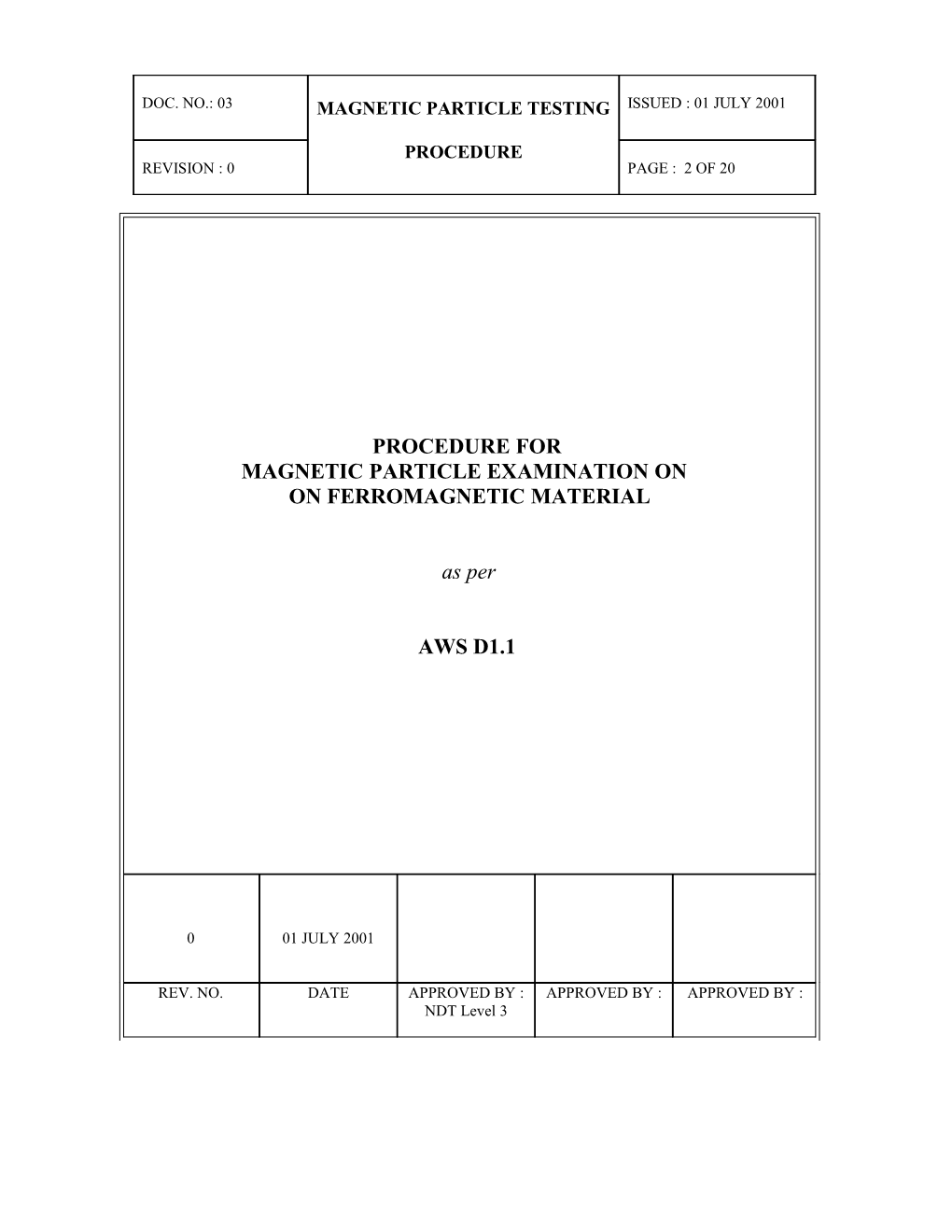 Magnetic Particle Testing in Ferromagnetic Material