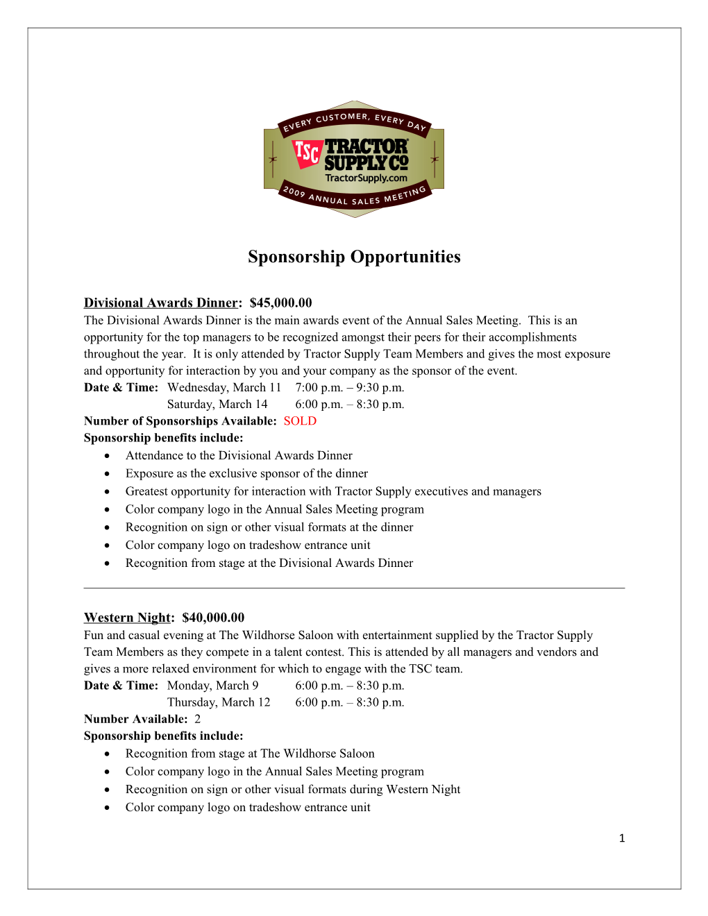 Sponsorship Opportunities