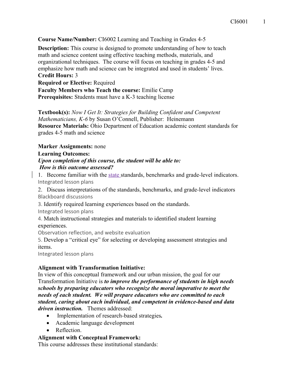 Become Familiar with the State Standards, Benchmarks and Grade-Level Indicators