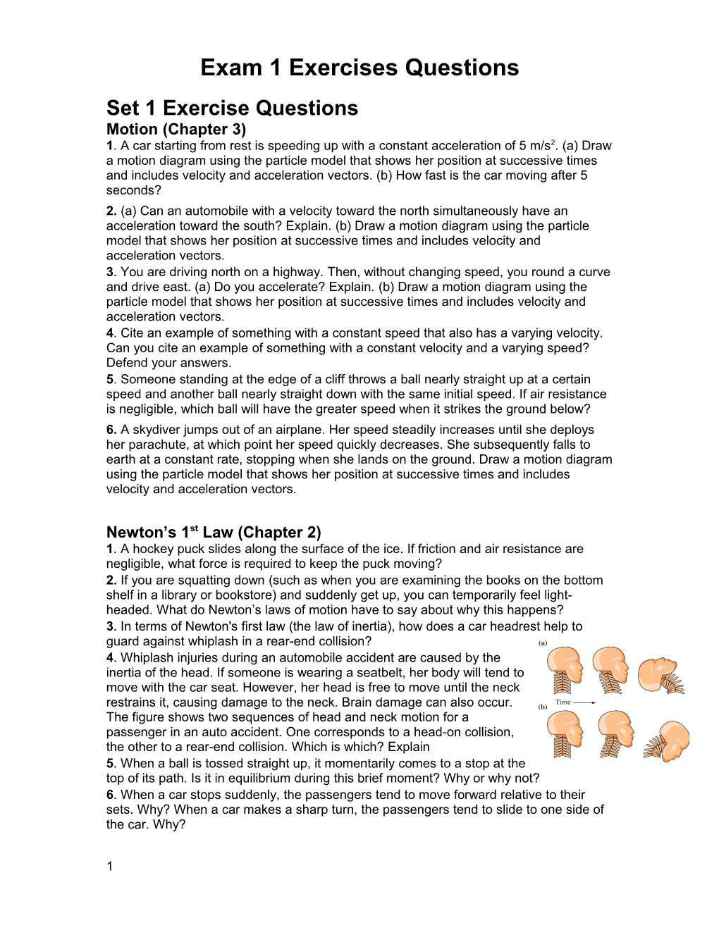 Exam 1 Homework Exercises