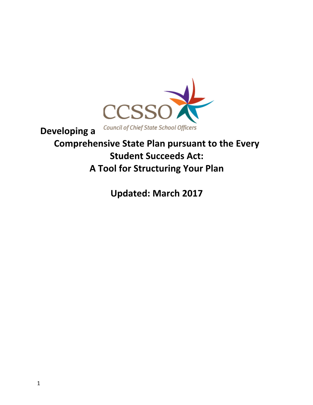 Developing a Comprehensive State Plan Pursuant to the Every Student Succeeds Act