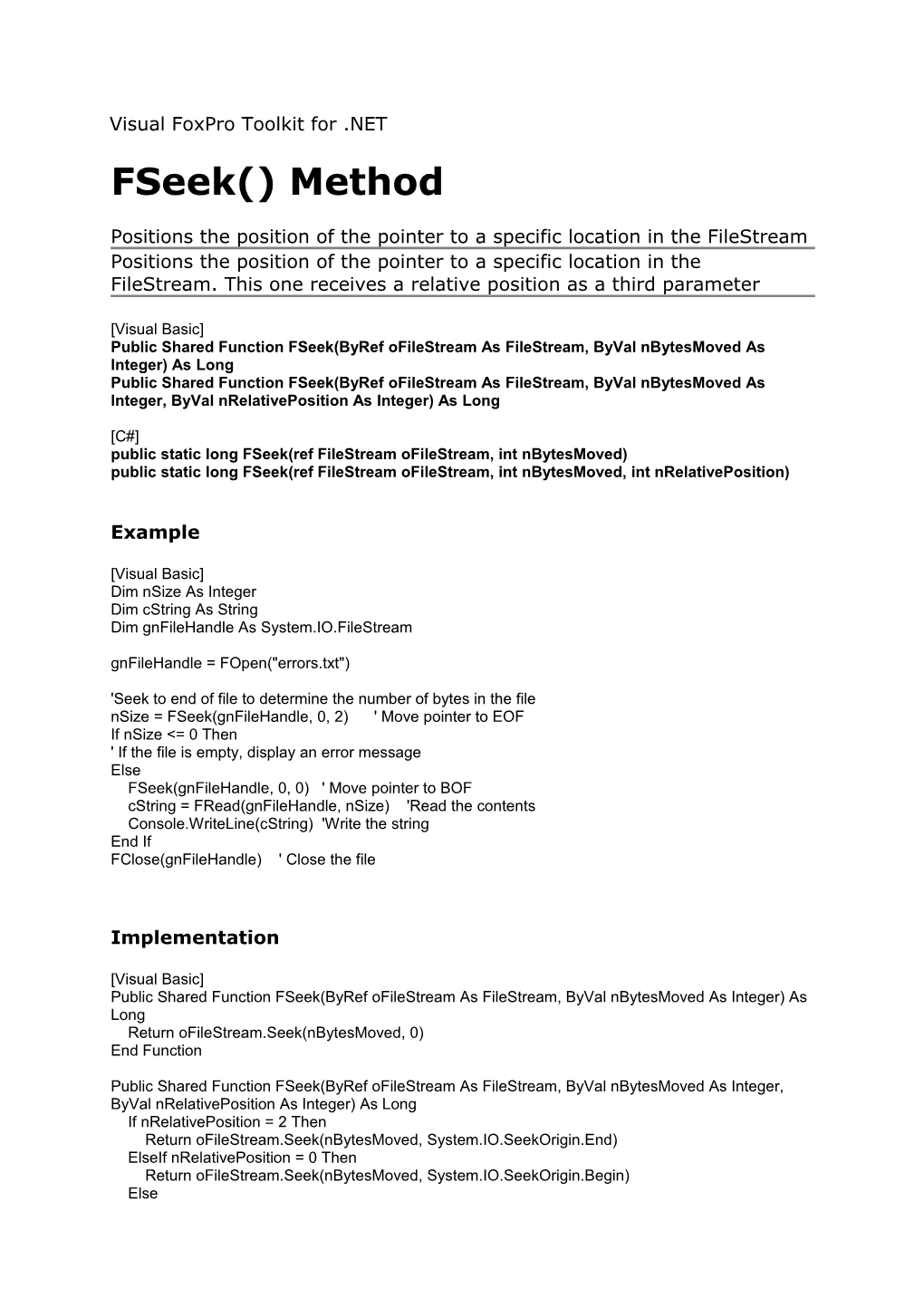 Positions the Position of the Pointer to a Specific Location in the Filestream