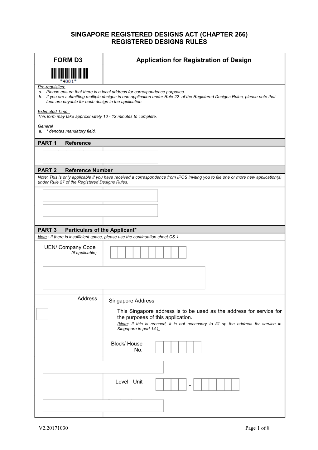 Singaporeregistered Designs Act(Chapter 266)