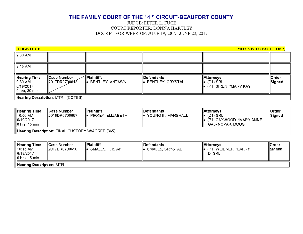 Judge Fuge Mon 6/19/17(Page 1 of 2)