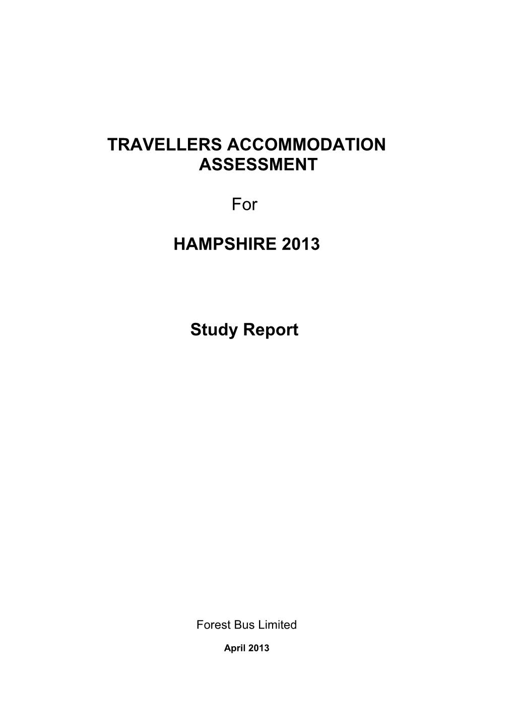 Travellers Accommodation Assessment