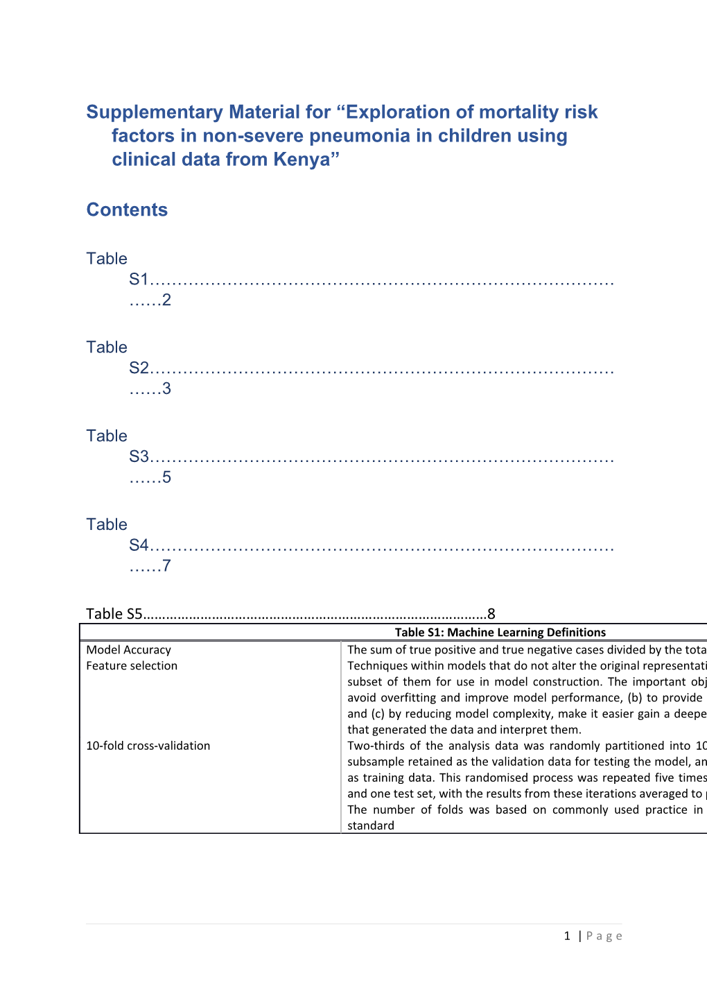 Supplementary Material for Exploration of Mortality Risk Factors in Non-Severe Pneumonia